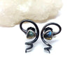 oxidised silver and labradorite earrings