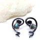 sterling silver and labradorite stud earrings