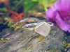 Silver gold and rose quartz ring