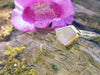 Silver gold and rose quartz ring
