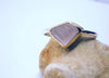 Rose quartz deco style ring