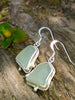 Handmade silver sea glass earrings