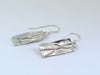 Sterling silver melt textured stubby rectangle earrings