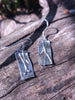 Sterling silver melt textured stubby rectangle earrings