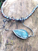 sterling silver and labradorite bud pendant