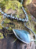 silver and labradorite bud pendant