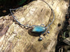Sterling silver tendril necklace with labradorite leaf and pearl berries