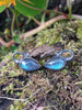 silver and stone bud stud earrings