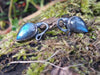 silver and labradorite bud studs