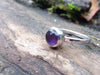 silver and amethyst stacking ring