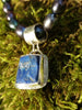 sterling silver and uncut Lapis pendant on pearls