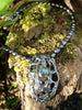 Large Silver and Labradorite Gothic Pendant on Pearl