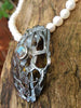 Large Silver Gothic Pendant on Pearl