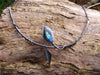 Labradorite Tendril Leaf Necklace
