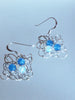 Sterling silver knitted earrings blue