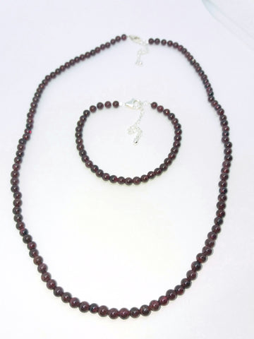 Small Garnet Beads Necklace Bracelet