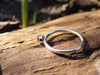 silver and carnelian slim stacking ring