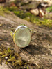 Rose cut Prehnite and silver ring