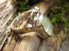 Rose cut Prehnite and silver ring