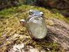 Rose cut prehnite and silvetr ring