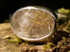Rose cut rutilated quartz and silver ring