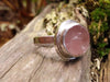 Uncut Rose Quartz and silver ring