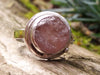 uncut rose quartz and silver ring