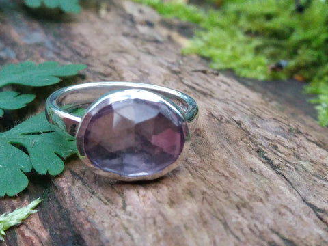 Rose Cut Pale Amethyst Ring