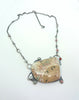 Pink and green stones statement necklace 