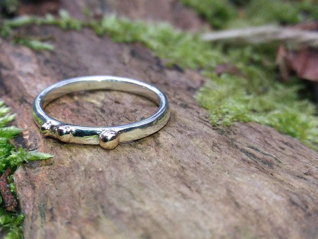 Gold Dot Sterling Silver Stacking Ring