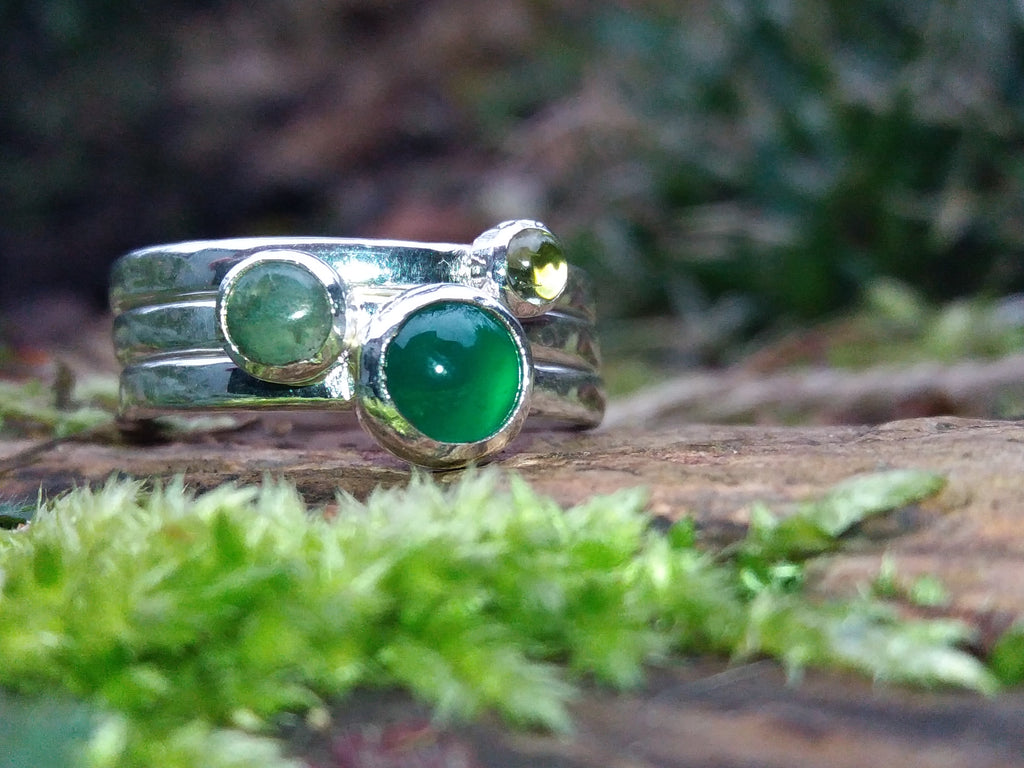 Greens Sterling Silver Stacking Ring