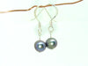 Black freshwater pearl earrings