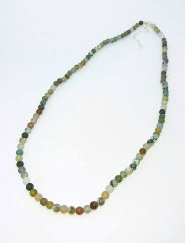 Small Matt Indian Agate Beads Necklace Bracelet