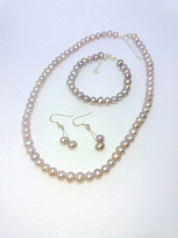 Large Peach Pearl Beads, Bracelets, Earrings