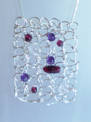 Knitted Silver Pendant